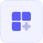 Blue rounded square with a subtle gradient background.
