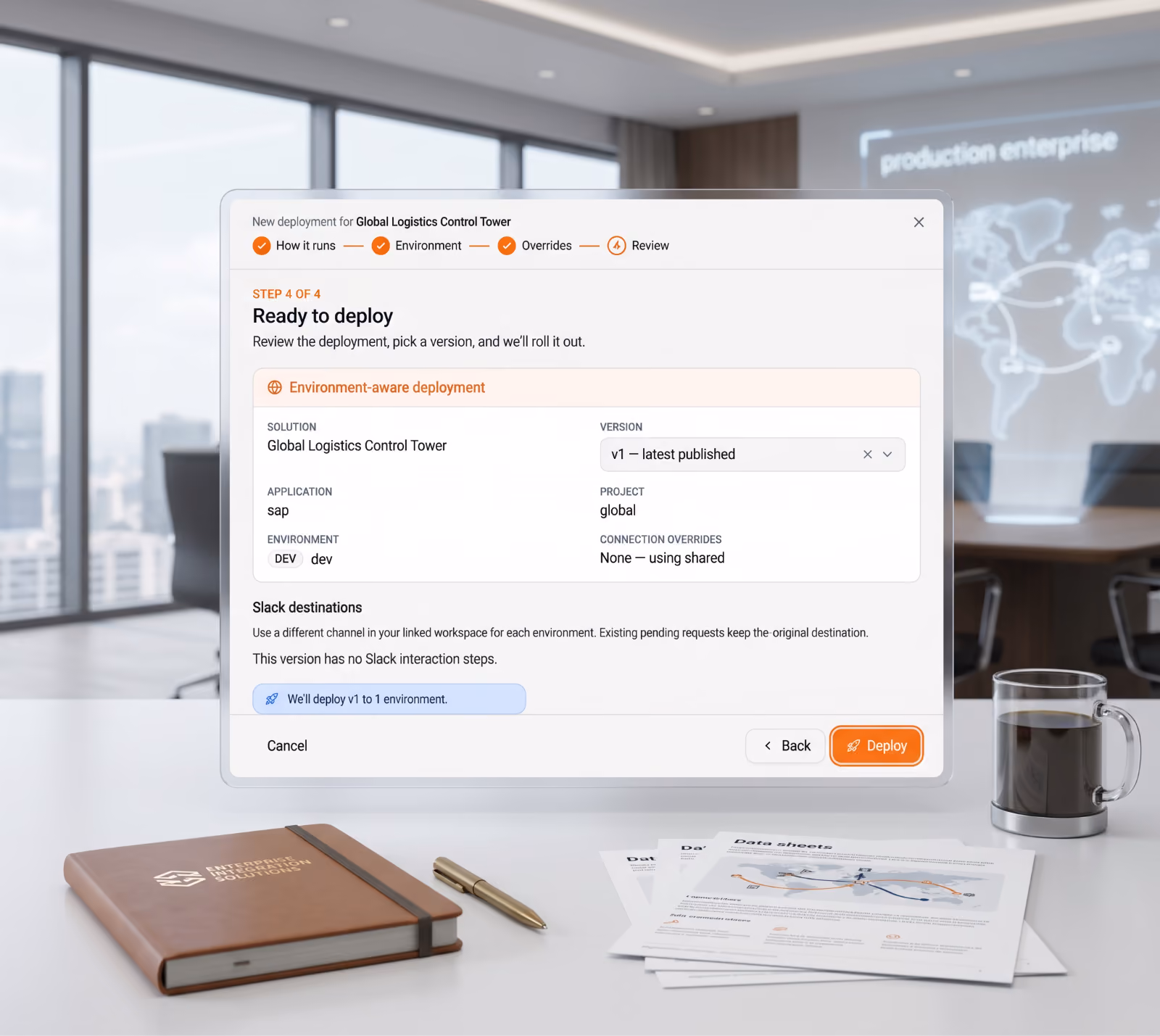 Embedify deployment review, choosing a published version and environment before rolling out a solution