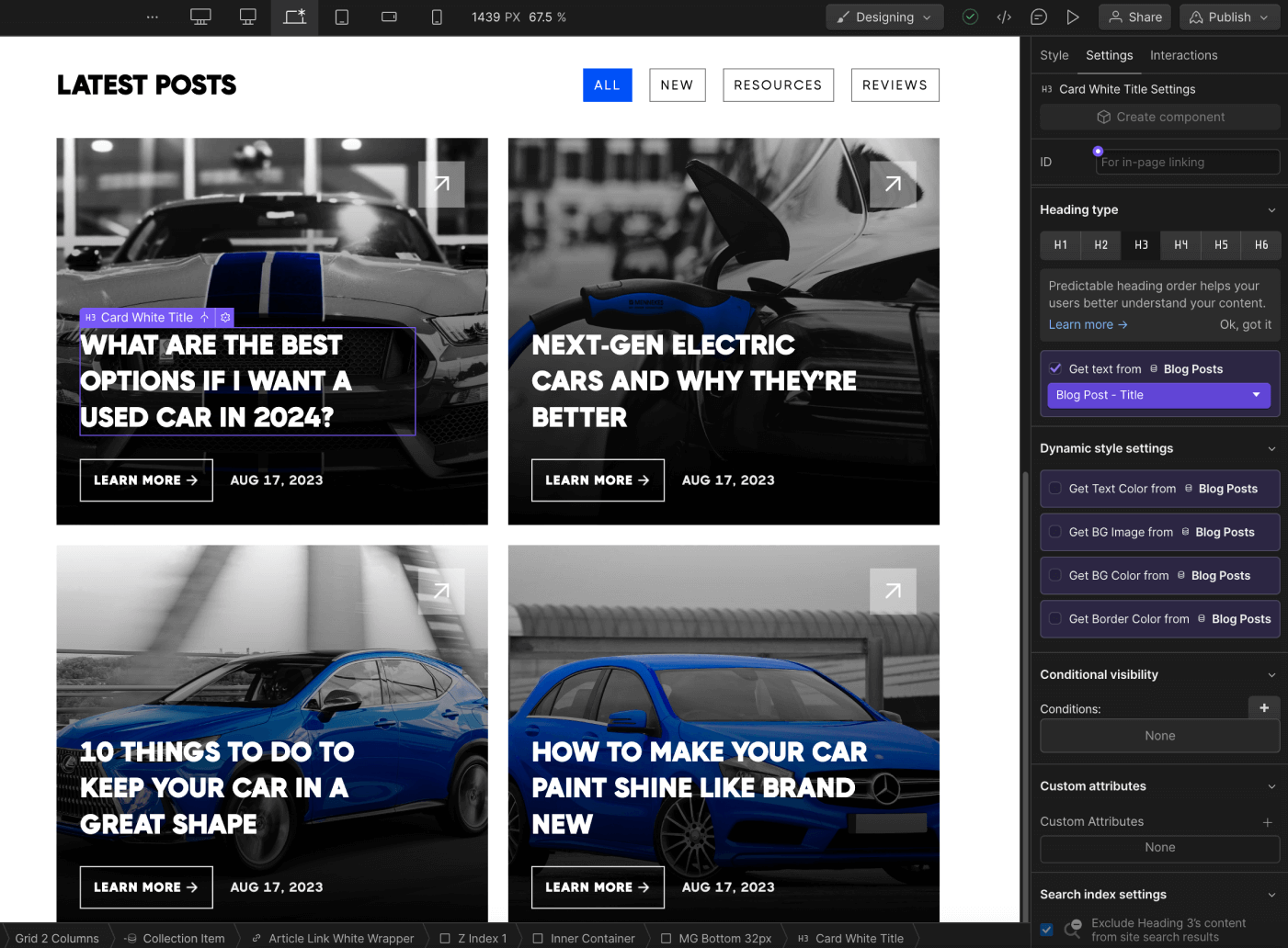 CMS Content - Carrepair X Webflow Template