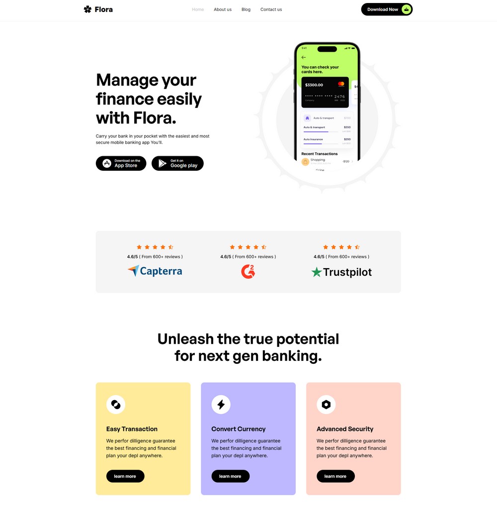 exemple de landing page