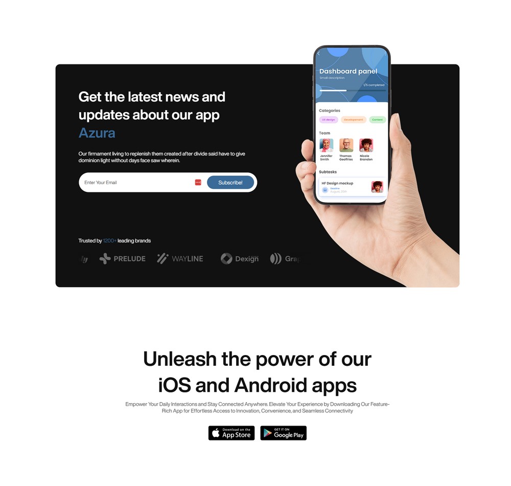 exemple de landing page présentant une app