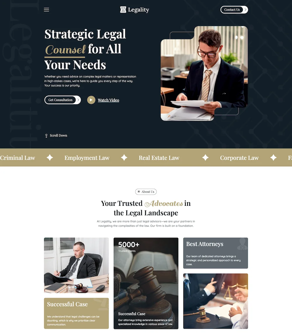 exemple site pour avocat ou cabinet juridique