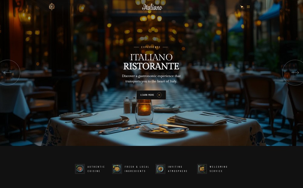 exemple de site de restaurant
