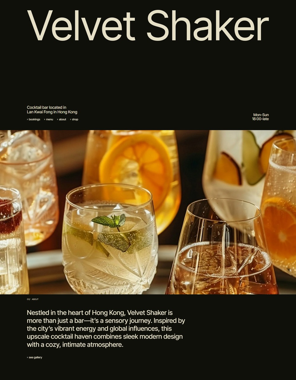 exemple de site de bar à cocktails