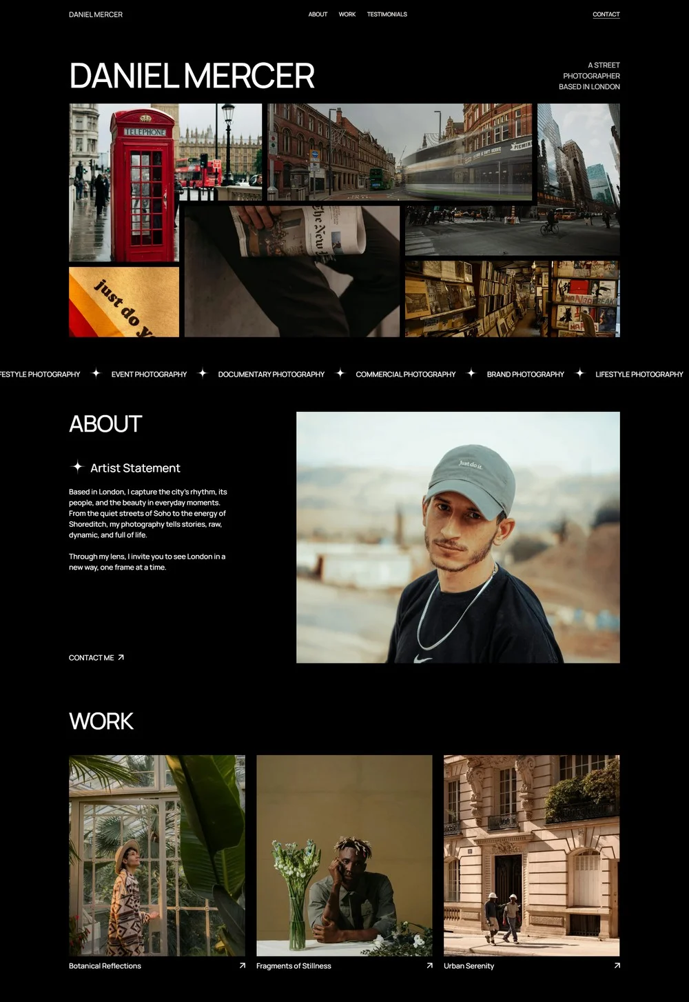 exemple de site internet pour photographe professionnel