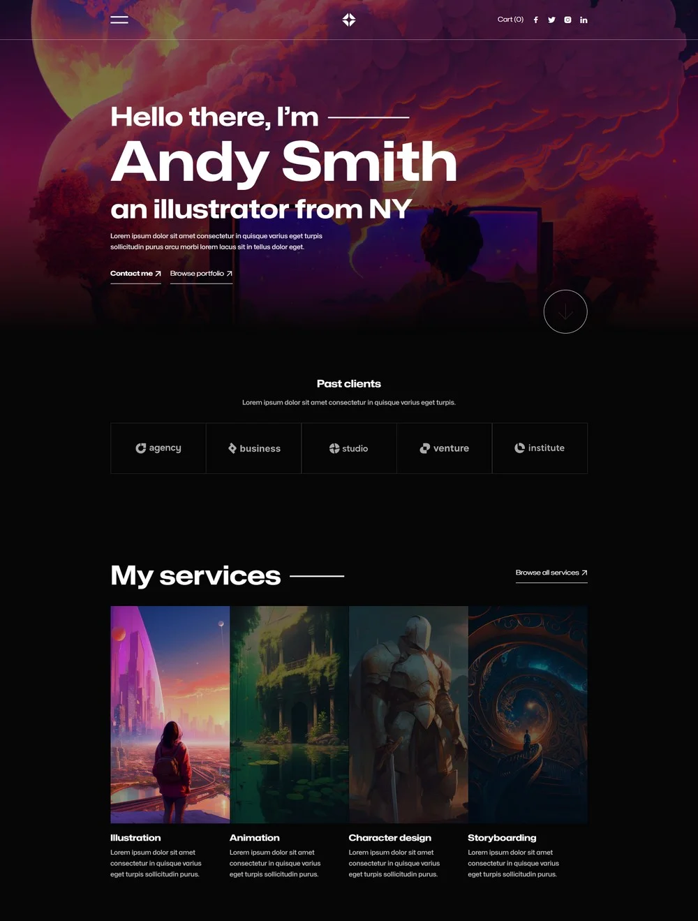 exemple de site web pour graphiste