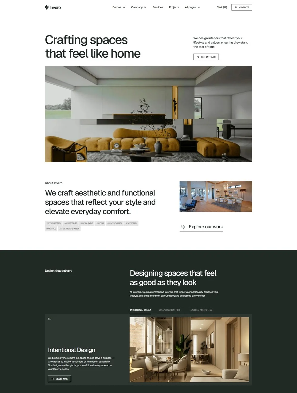 exemple de site web d'architecte d'intérieur