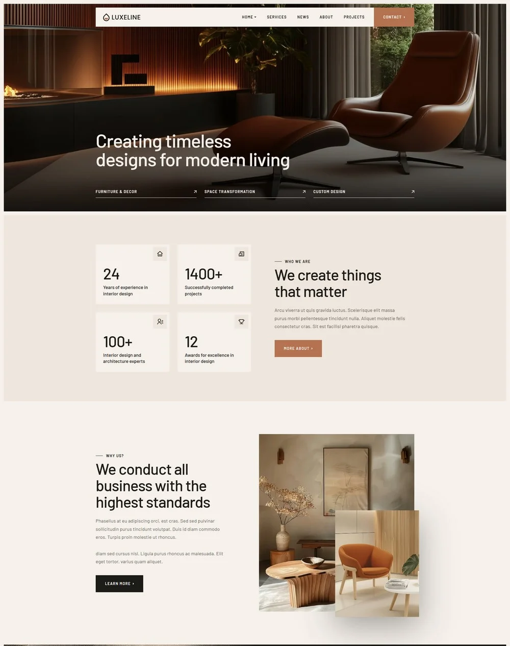 exemple de site web d'architecte d'intérieur