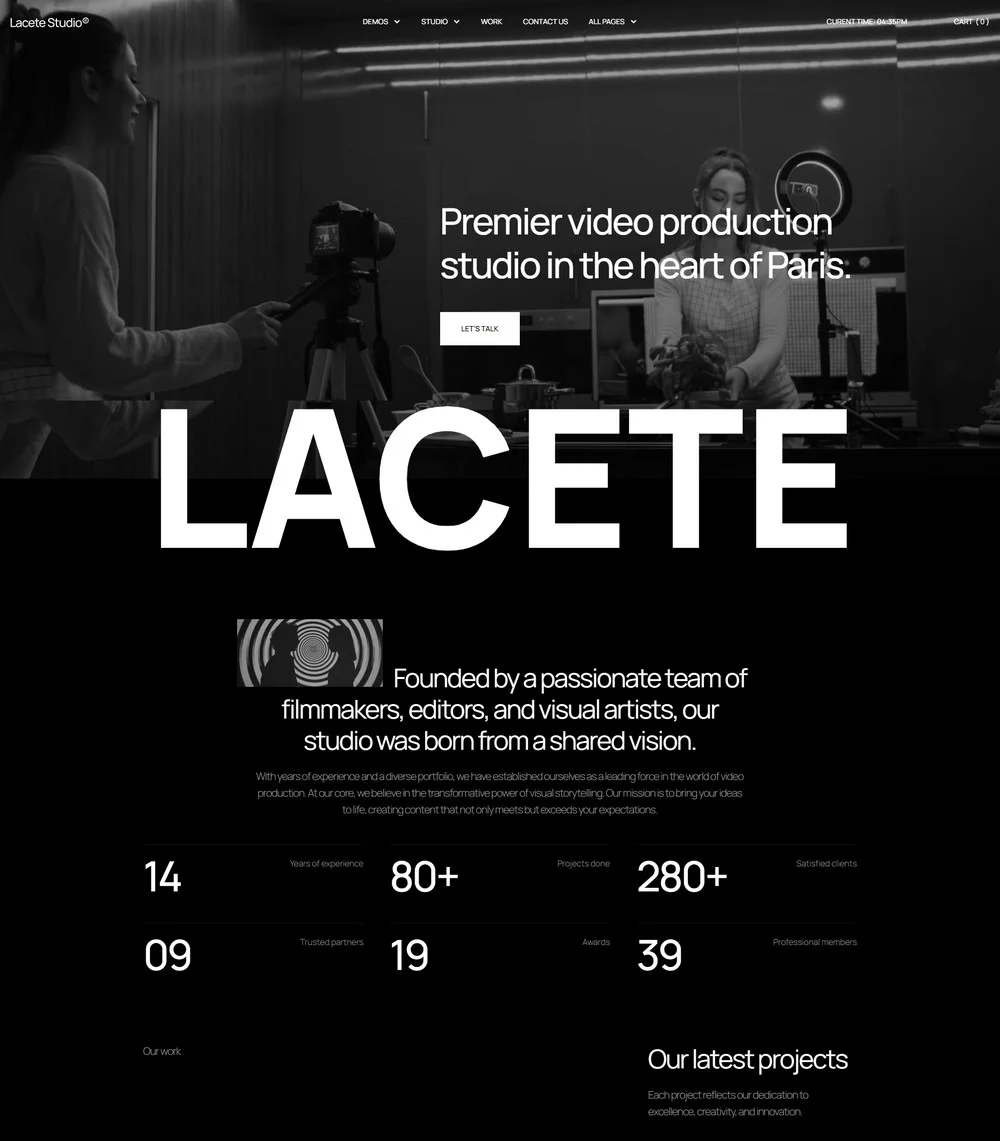 exemple de site web pour vidéaste