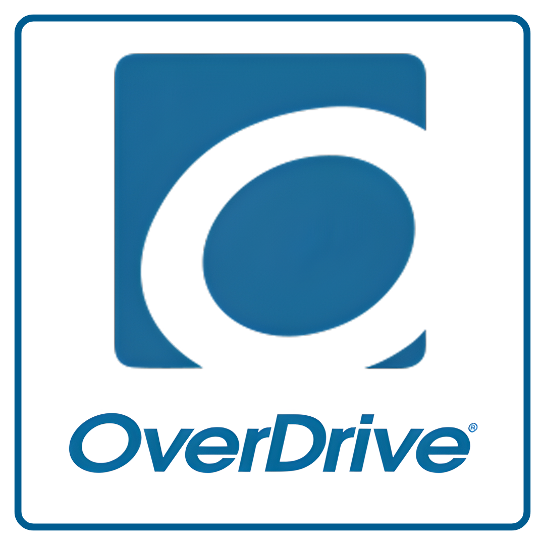 OverDrive company logo with stylized blue letter O inside a square and the word OverDrive below it.