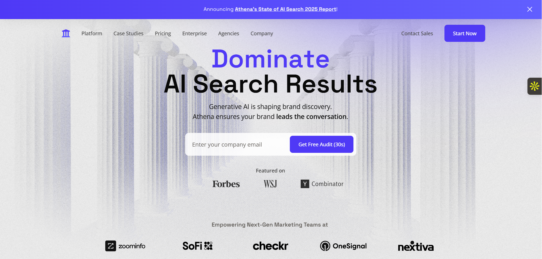 AthenaHQ startup-friendly AEO tool dashboard with actionable AI visibility insights