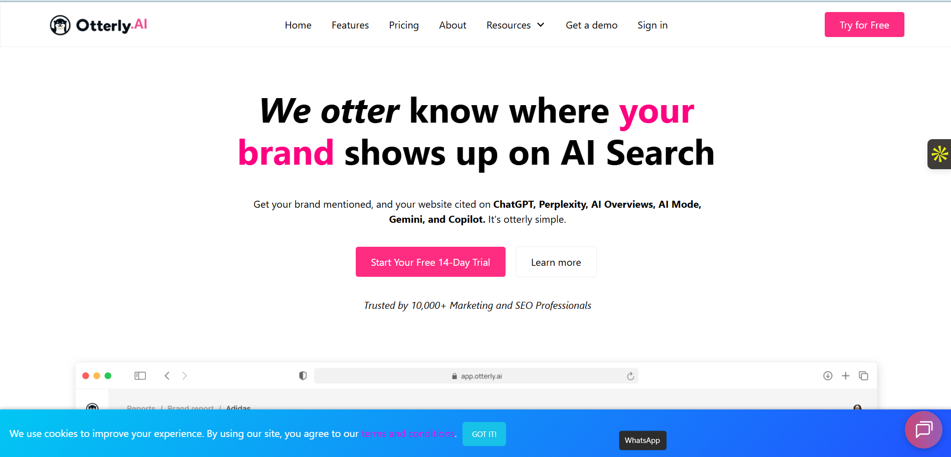 Otterly AI visibility tracking platform monitoring ChatGPT Perplexity Gemini citations