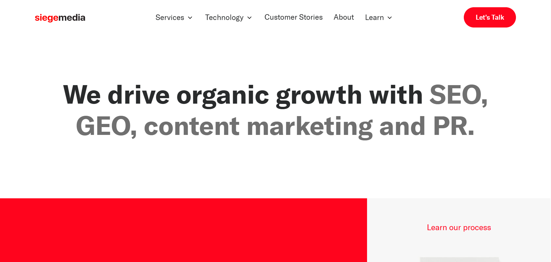 Siege Media organic growth platform combining SEO GEO and content marketing PR for featured snippet and answer engine optimization across AI platforms