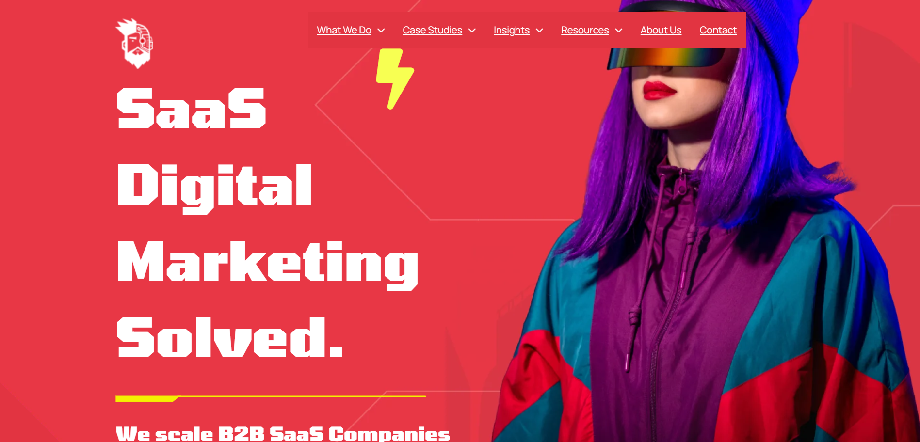Singularity Digital homepage featuring SaaS digital marketing solved for scaling B2B companies