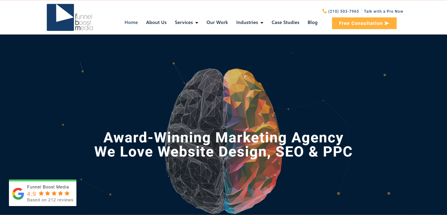  Funnel Boost Media homepage - award-winning marketing agency specializing in website design, SEO and PPC services