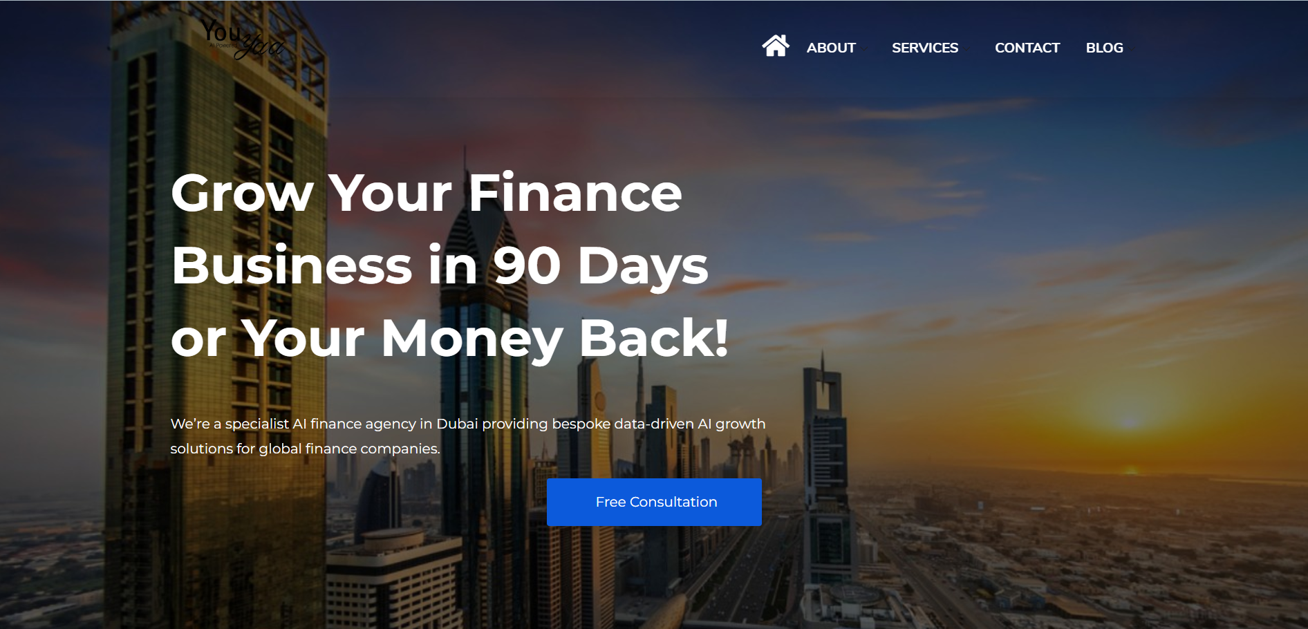 YouYaa AI finance agency Dubai providing bespoke data-driven growth solutions for global finance companies
