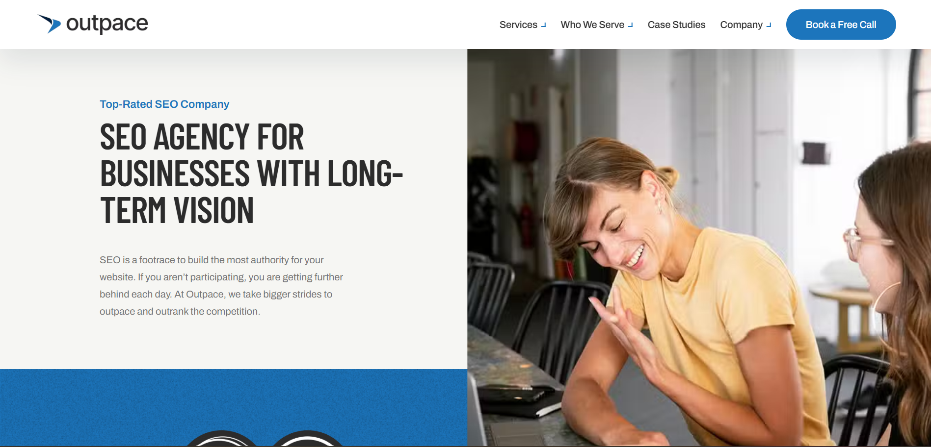 Outpace SEO homepage top-rated SEO company for businesses with long-term vision and authority building focus