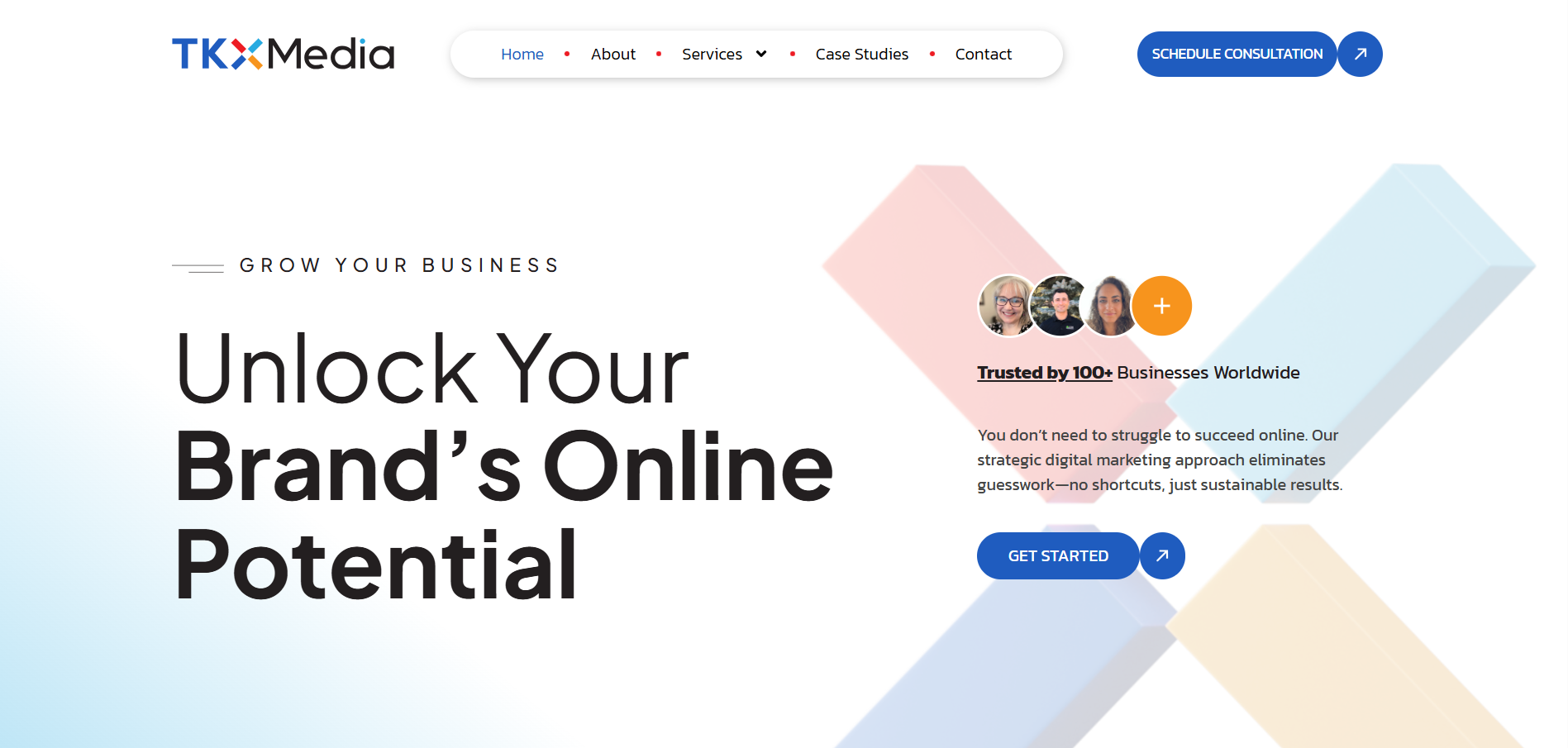 TKX Media integrated digital marketing agency homepage - unlock your brand's online potential