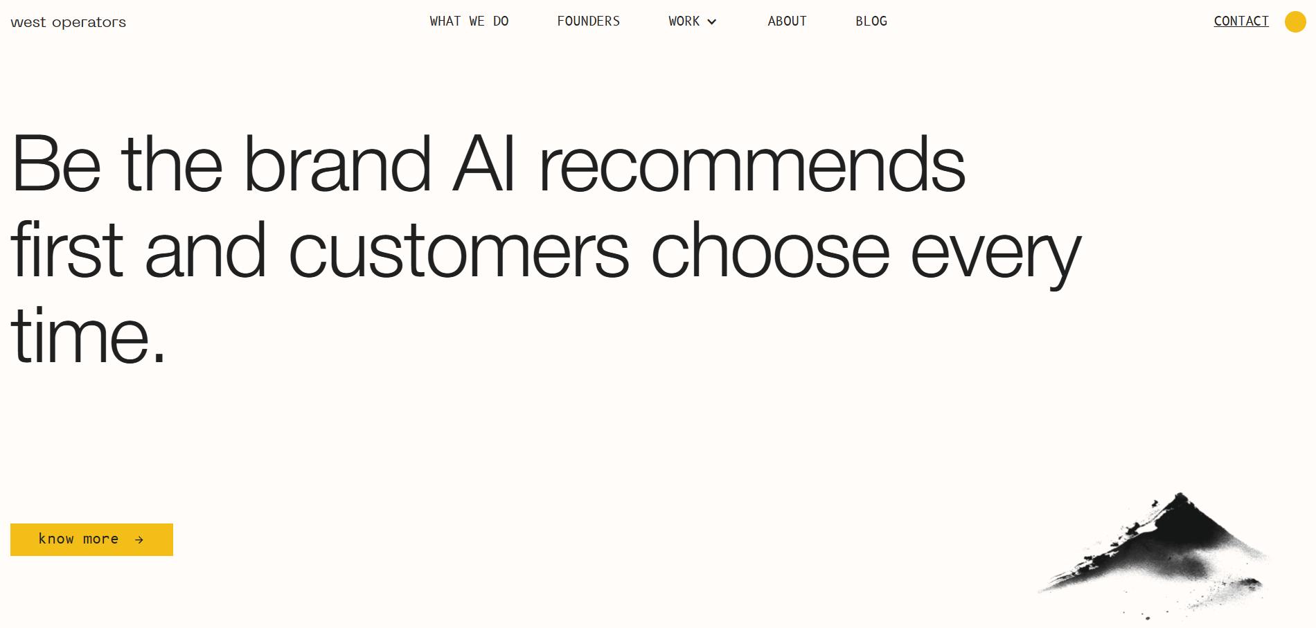 West Operators homepage promoting AI-driven brand positioning and customer acquisition strategies