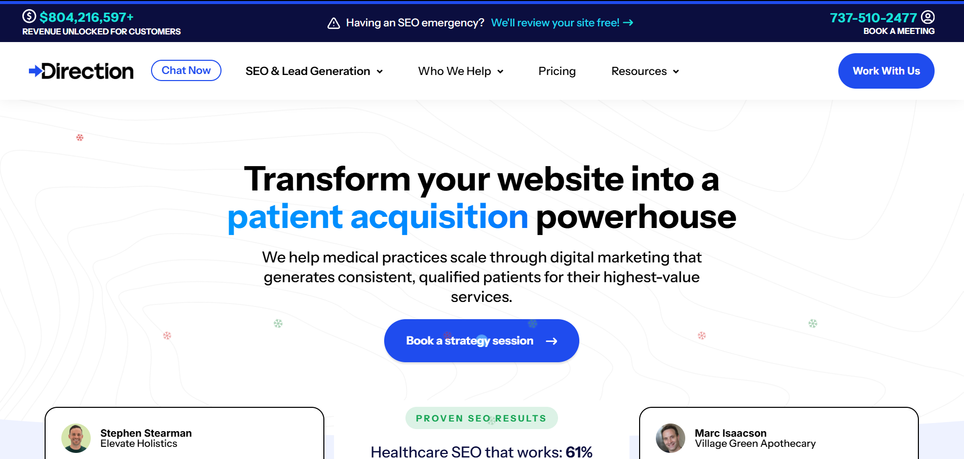 Direction.com healthcare SEO agency focused on patient acquisition and conversion optimization
