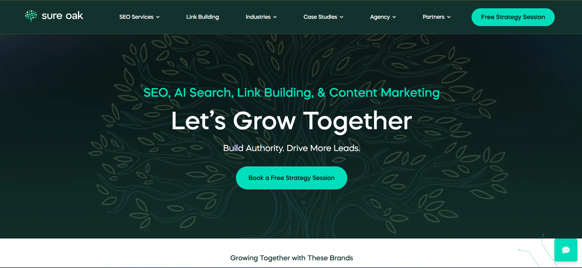  Sure Oak homepage - SEO, AI Search, Link Building, and Content Marketing services to grow together
