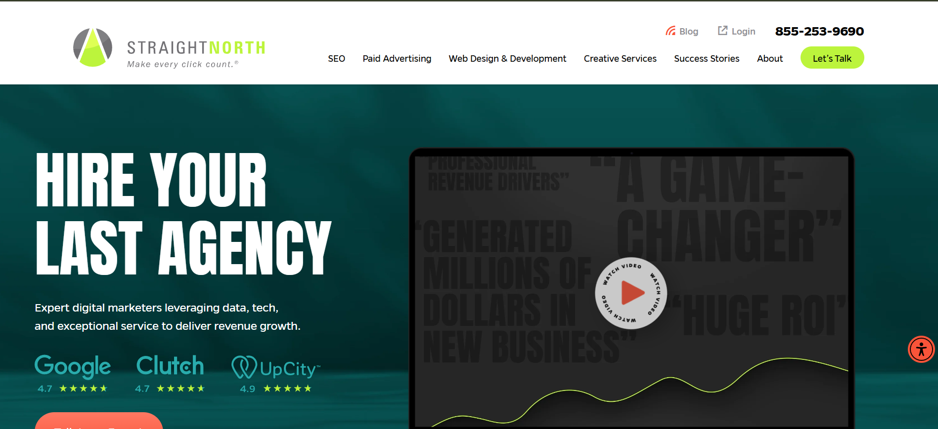  Straight North homepage - Hire your last agency with expert digital marketers delivering revenue growth