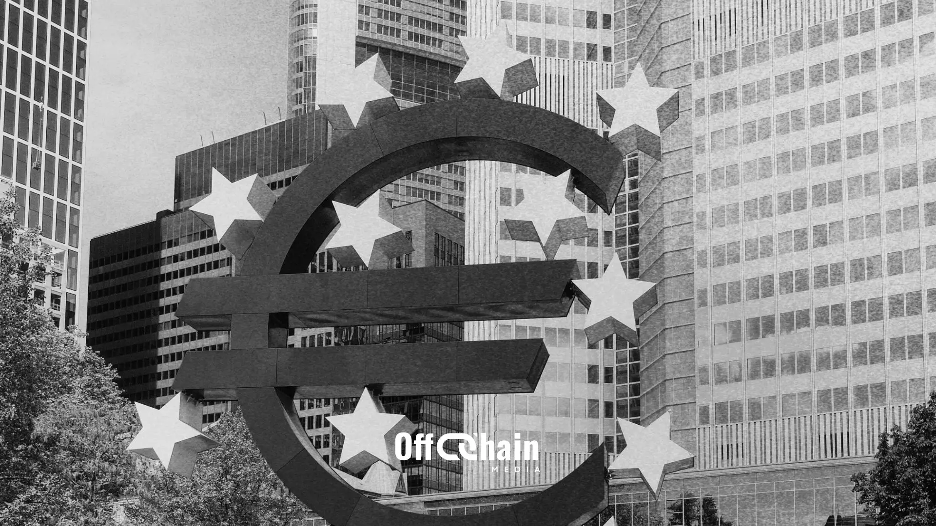 Illustration of the European Central Bank and the euro currency