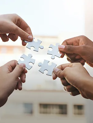 Collaboration puzzle teamwork photo