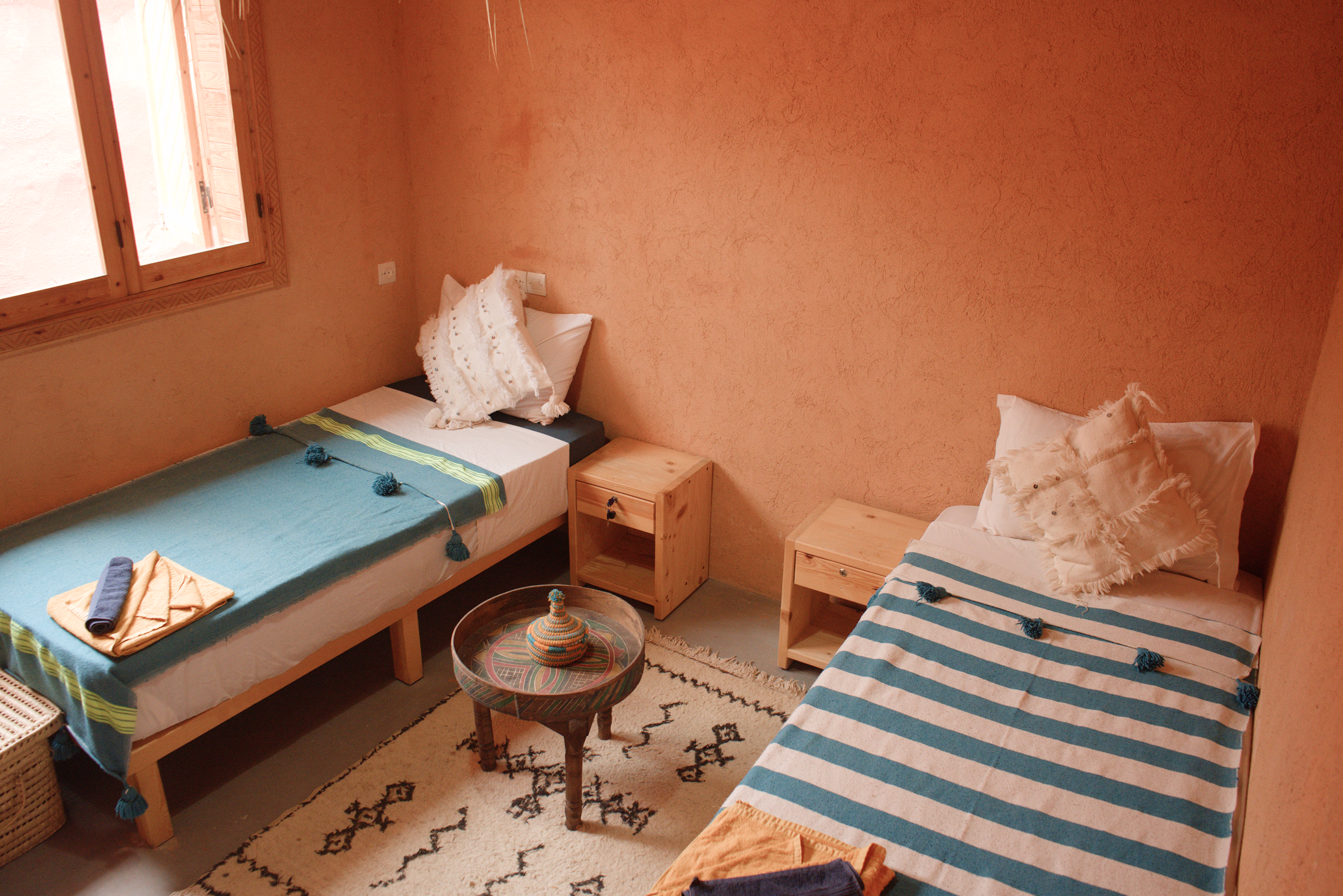 Twin room with ensuite at Salt House Morocco