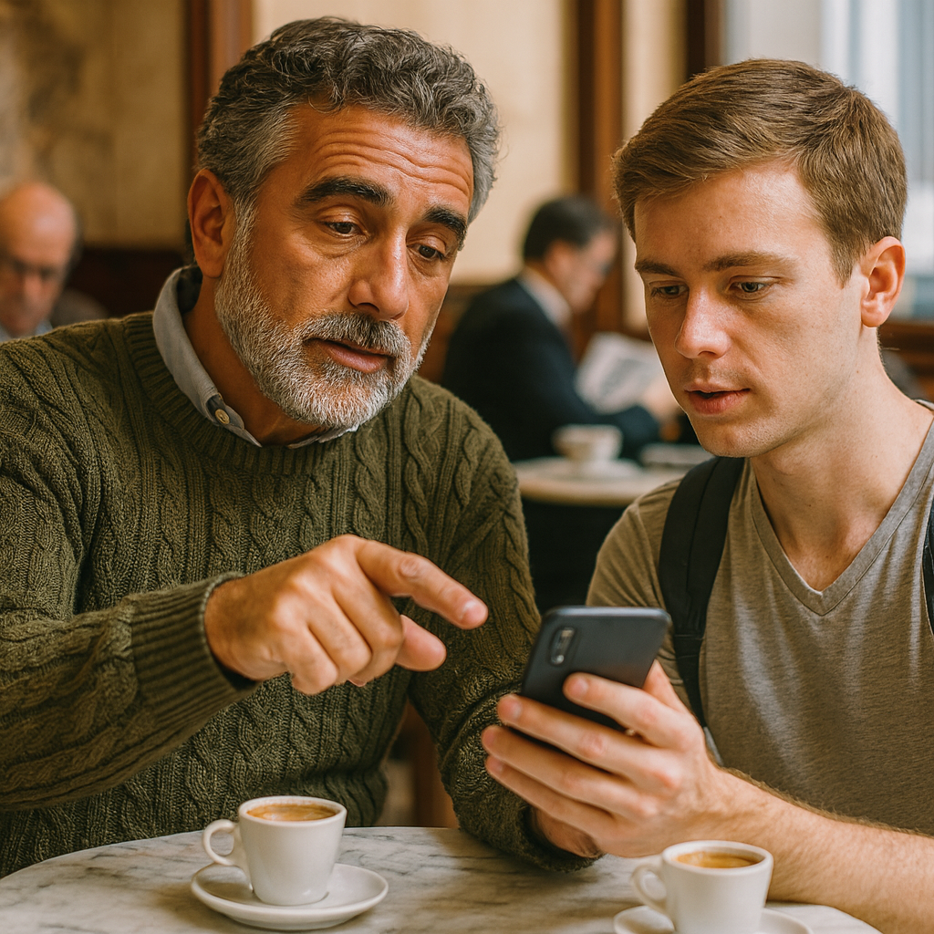 Friends in conversation