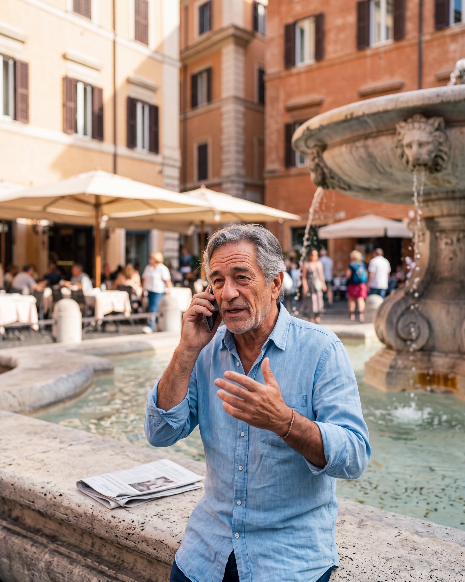 Gianni in Rome, on a call