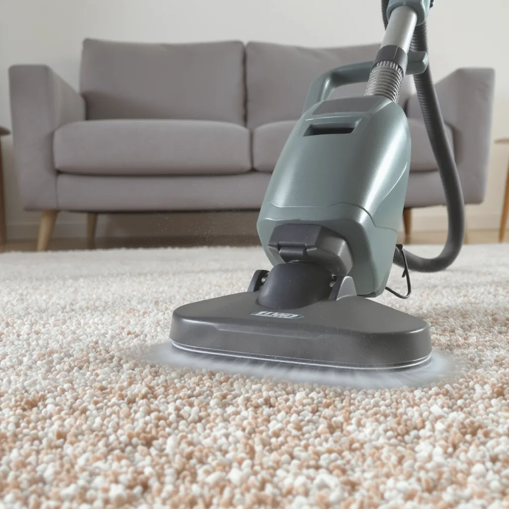 A room is cleaning with a machine