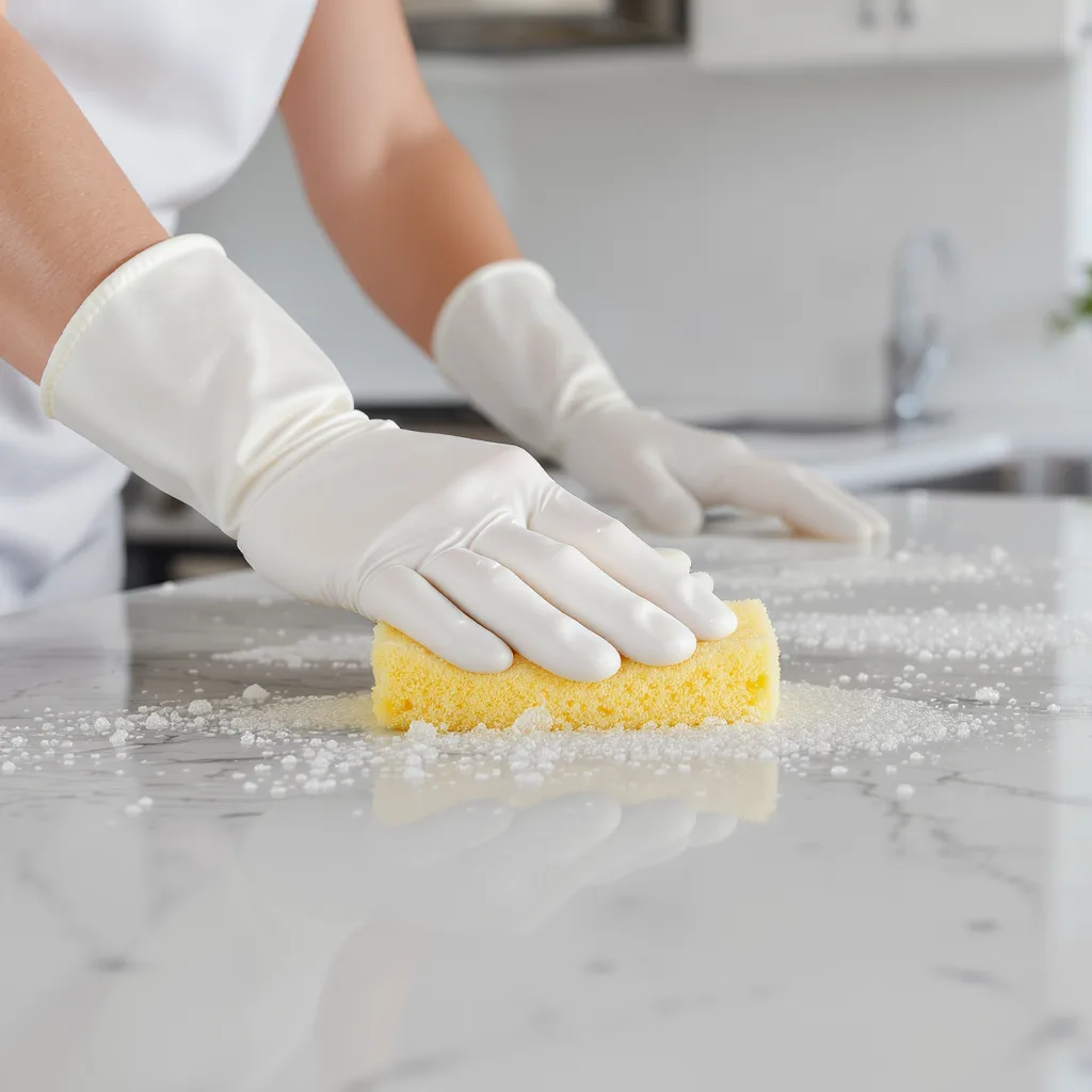 Hand of a person cleaning