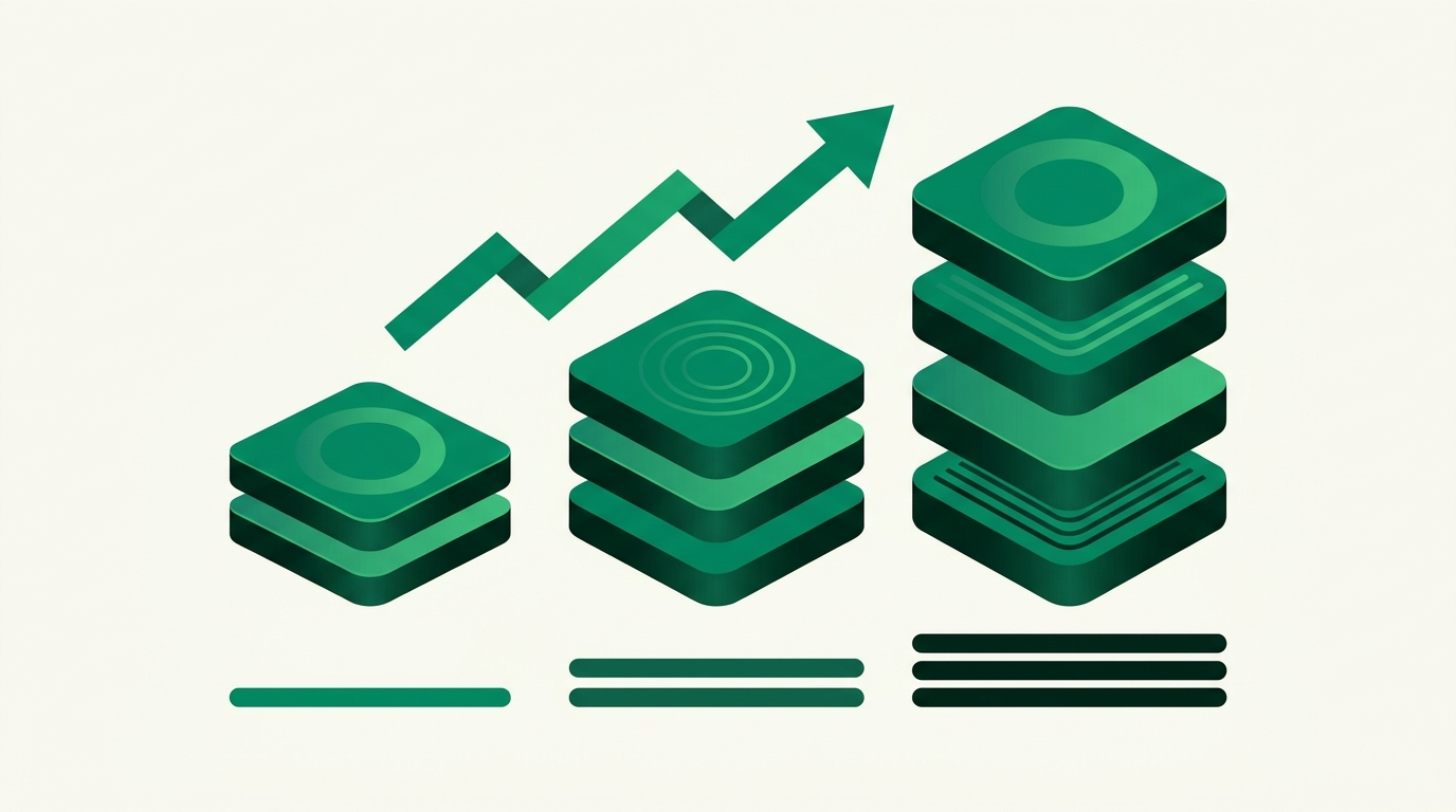 Tiered wholesale pricing concept showing volume discounts increasing with order size