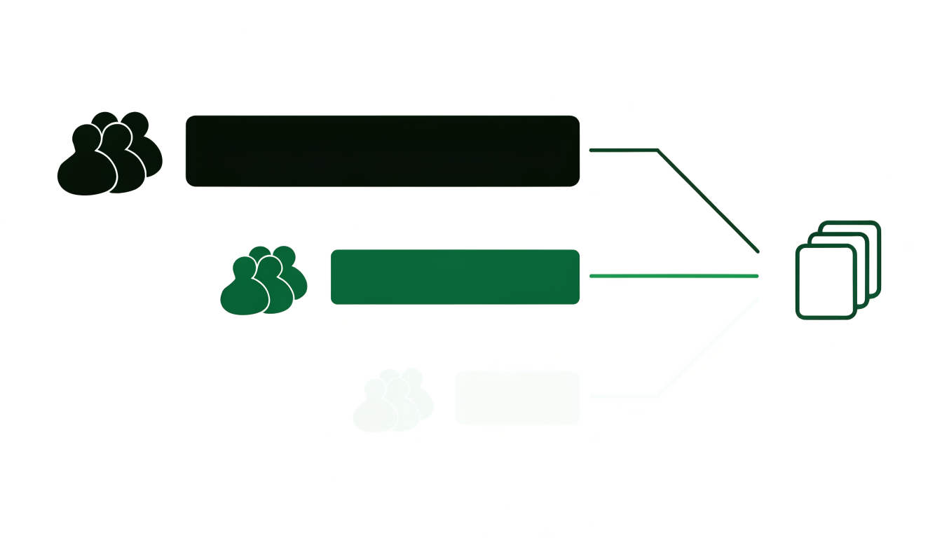 Diagram of three B2B customer groups mapped to different price tiers on one product catalog