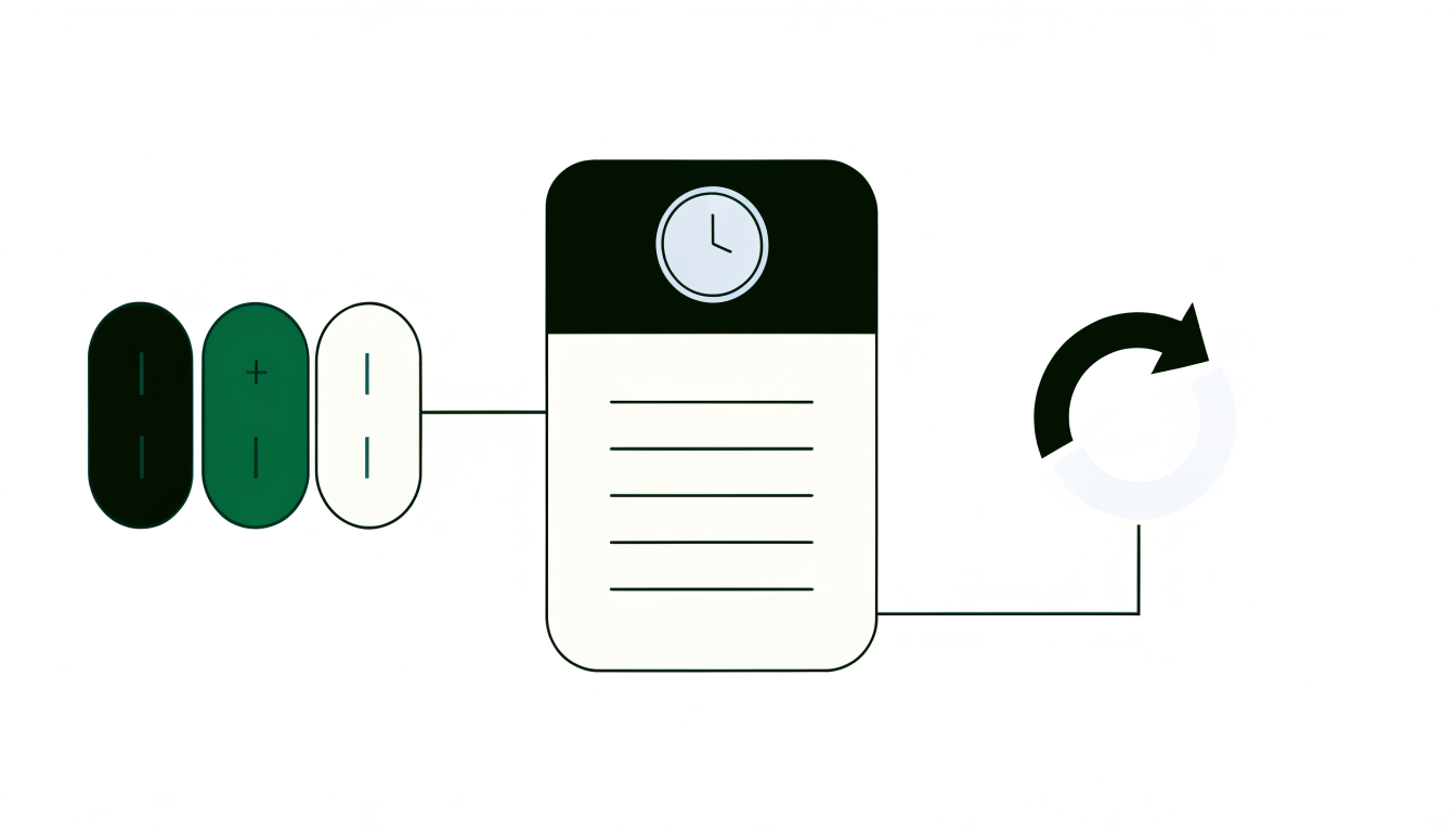 Bulk reorder controls, an invoice on net payment terms, and a repeat order arrow in a B2B ecommerce workflow