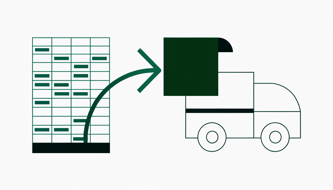 Bulk wholesale ordering workflow turning a spreadsheet of quantities into a single consolidated order
