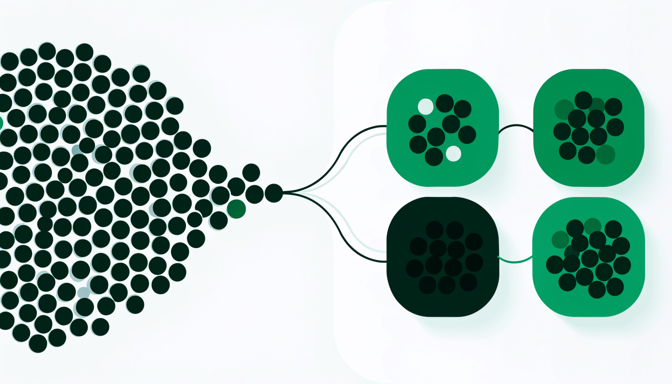 B2B ecommerce customer segmentation diagram showing one buyer pool split into separate wholesale customer groups