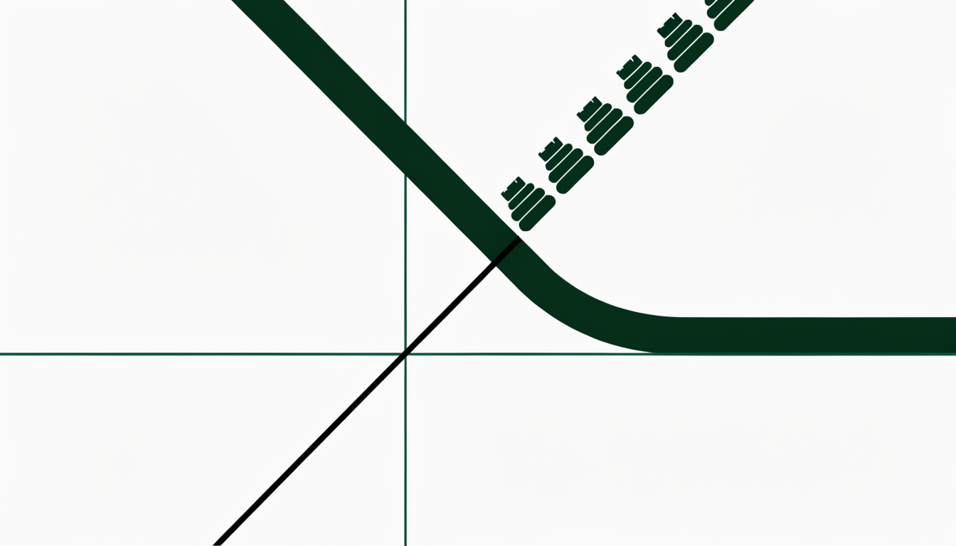 Flat illustration of a break-even crossover used to calculate a minimum order quantity for wholesale orders