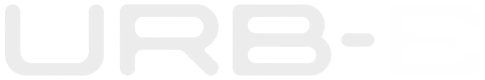 Stylized text logo reading 'URB-E' in a modern uppercase font.