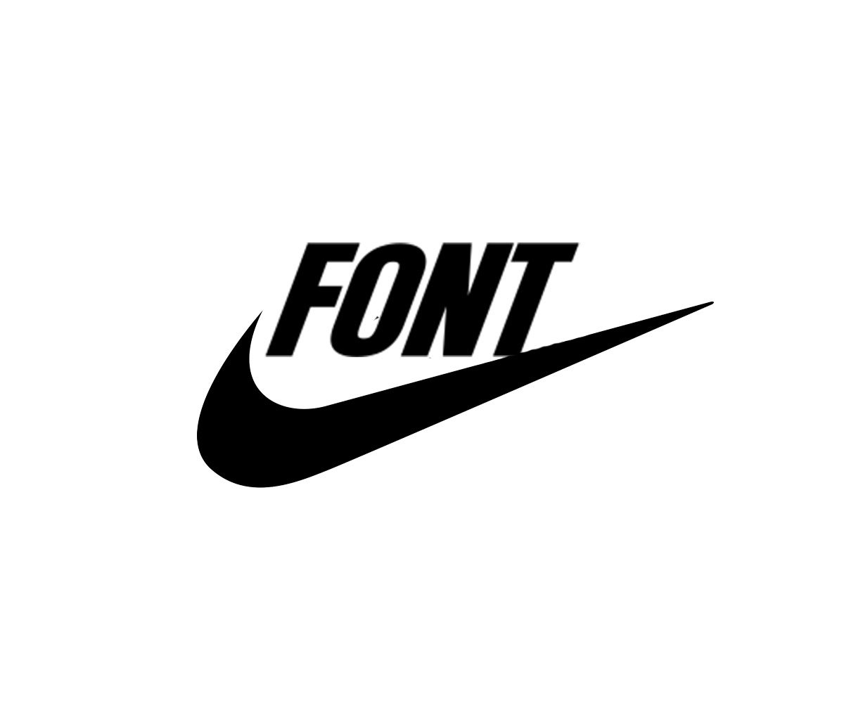 Nike style typography using Futura bold condensed font paired with the Nike swoosh logo