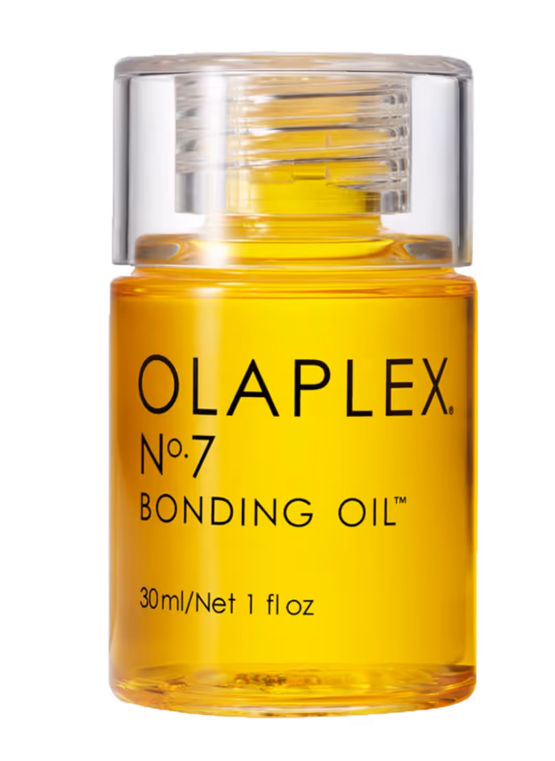 Steg 5 för din glowup: Olaplex No7 Bonding Oil. På bilden syns produkten.