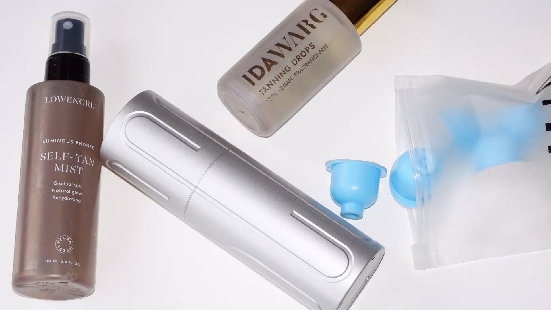 Brun-utan-sol produkter från Löwengrip och Ida Warg samt tillbehör på vit bakgrund