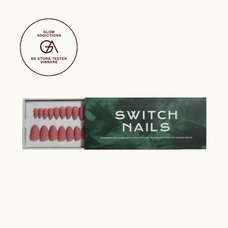 Bäst i test, lösnaglar, salongsnaglar hemma, hemmamanikyr: Switch Nails Press-On-Nails, som fick hela 4.00 av 5.00 av Glowaddictions testpanel.