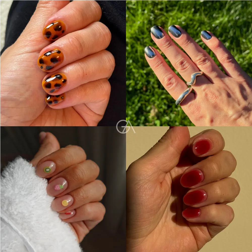 Inspiration naglar, nail art, nailart, naglar tips, fina naglar, bilden är ett kollage och föreställer flera naglar som Lina Livian haft under de senaste åren.