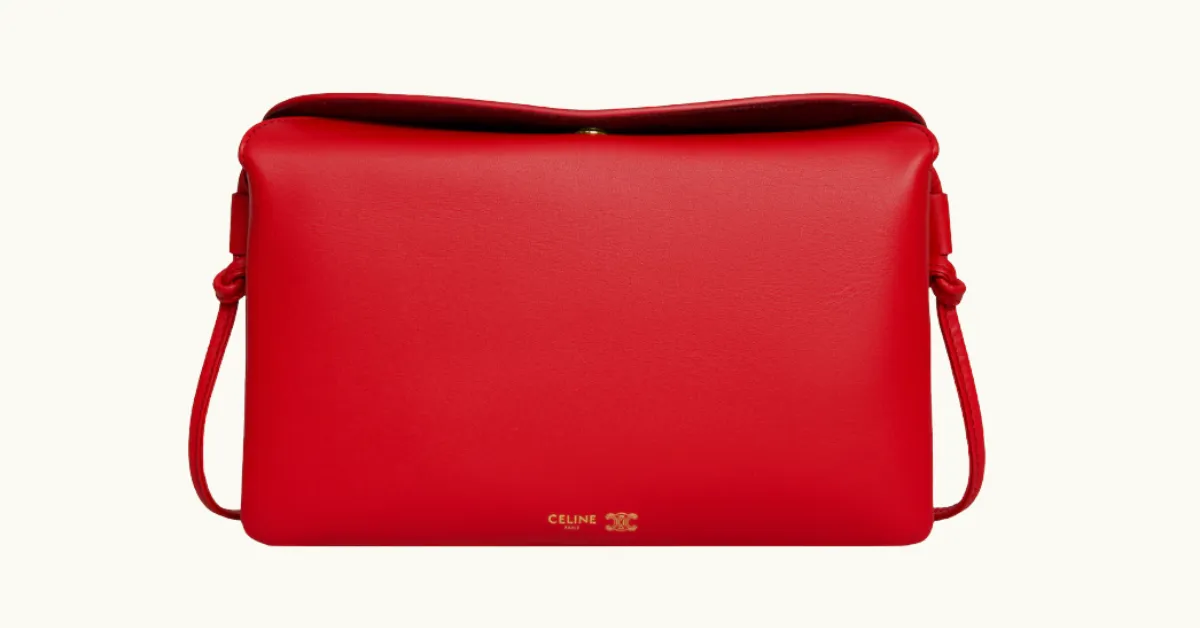 Celine Trio Flap Ultra Red, röd handväska