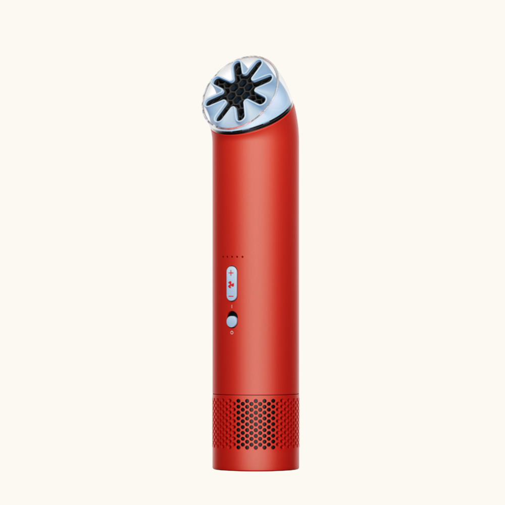dyson fläkt, dyson handfläkt, dyson handfläkt röd