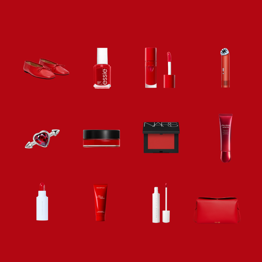 röd trendigt sommar 2026, sommarens färg, beauty i sommarens färg, rött rouge, rött läppstift
