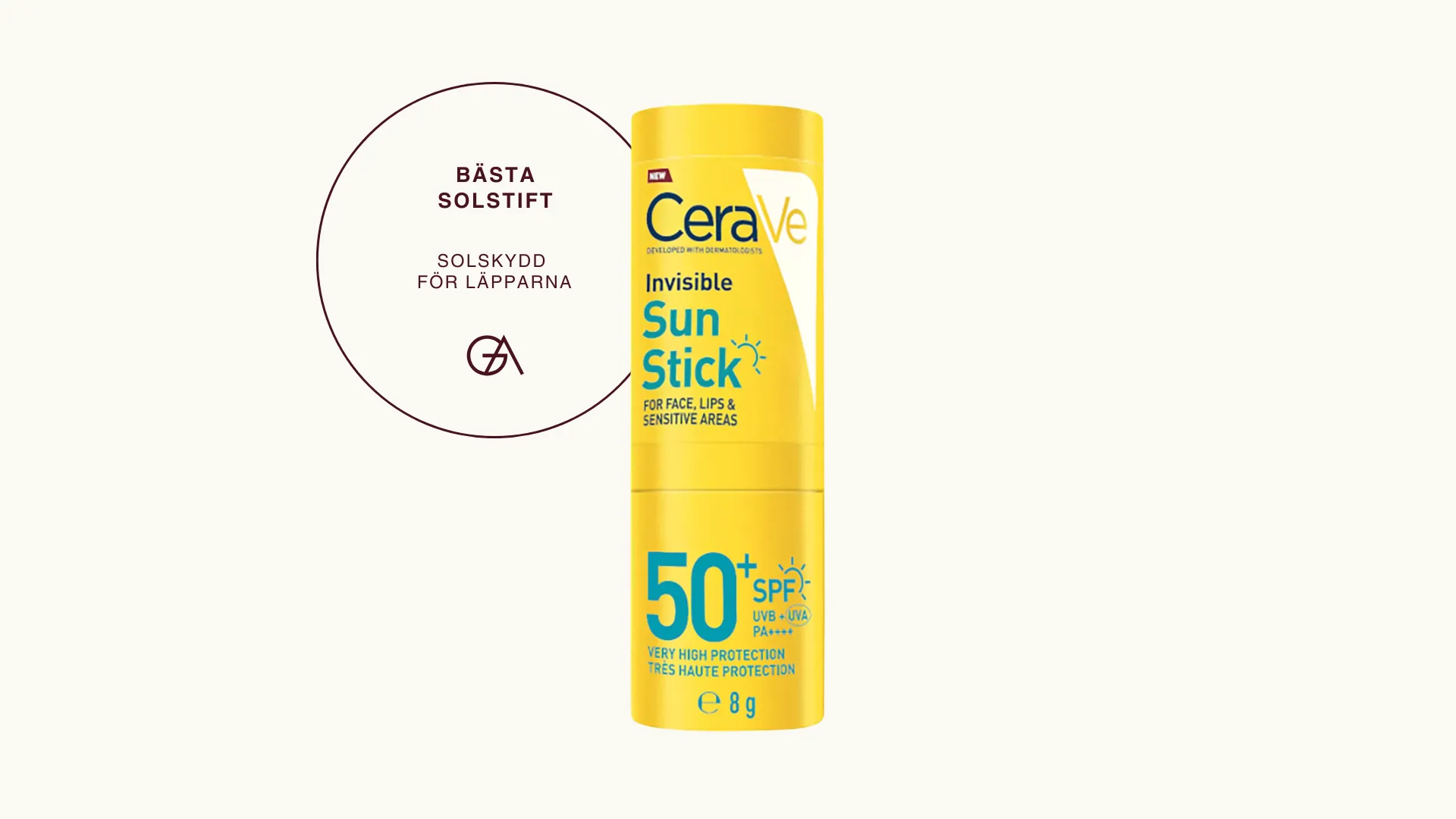 Bäst i test solstift för läppar och ansikte CeraVe Invisible Sun Stick