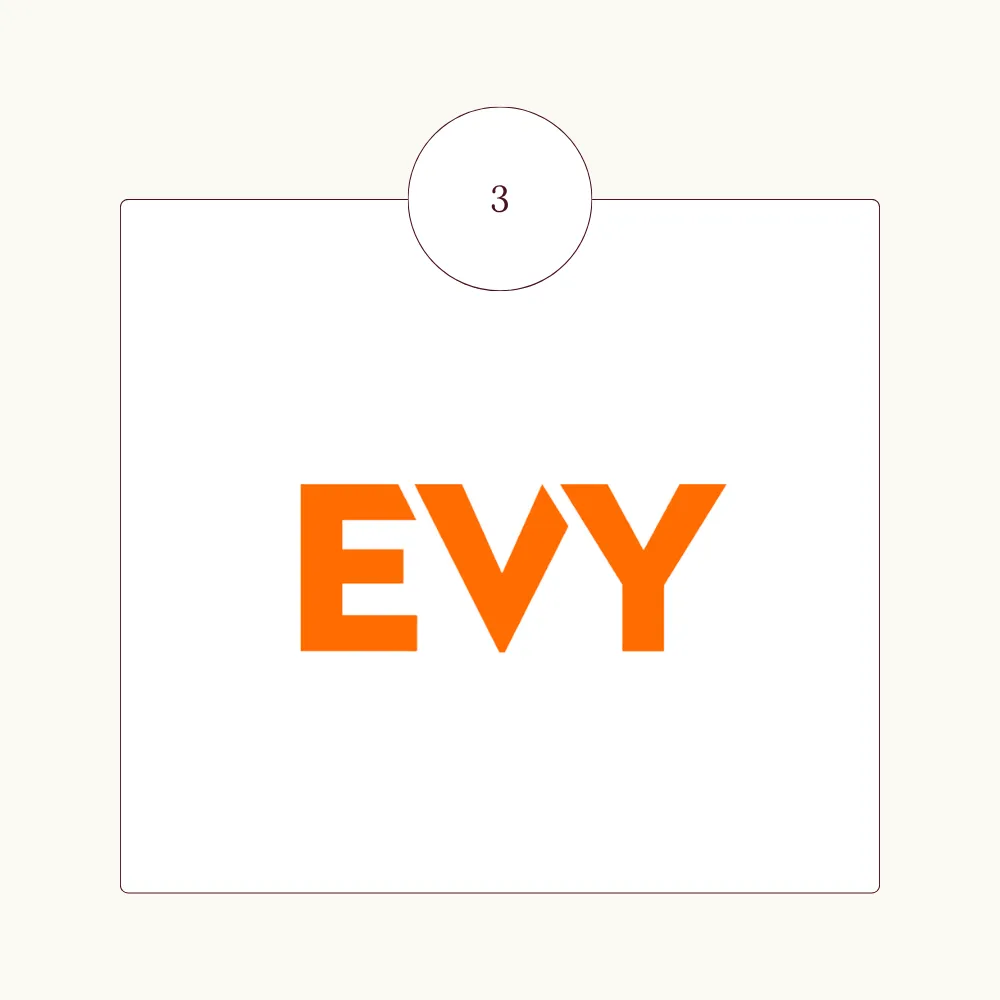 Evy mousse, ett starkt varumärke inom solskydd, i bild ser man evys logotyp och siffran 3